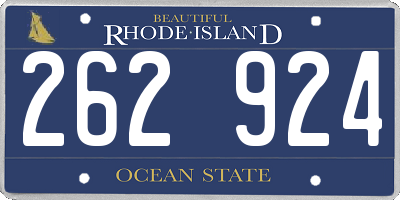 RI license plate 262924