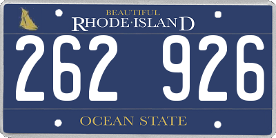 RI license plate 262926