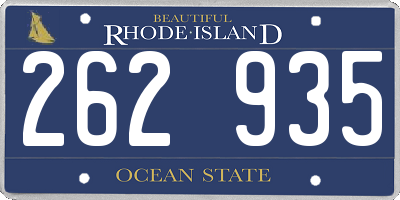 RI license plate 262935
