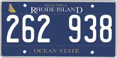 RI license plate 262938