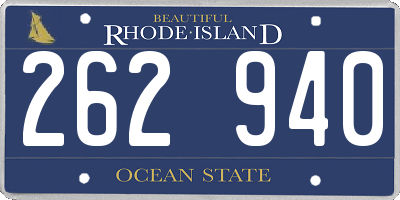 RI license plate 262940