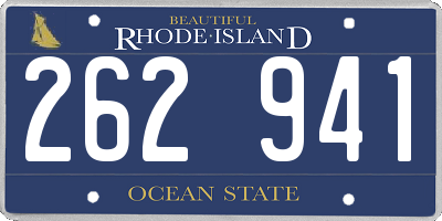 RI license plate 262941