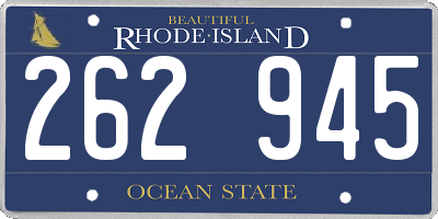 RI license plate 262945