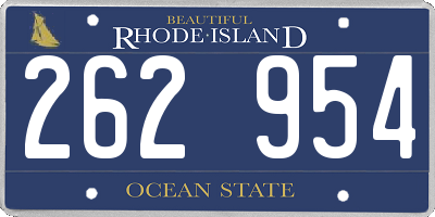 RI license plate 262954