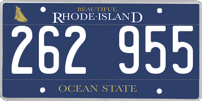 RI license plate 262955