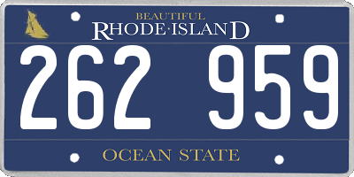 RI license plate 262959