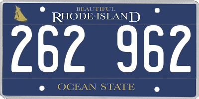 RI license plate 262962