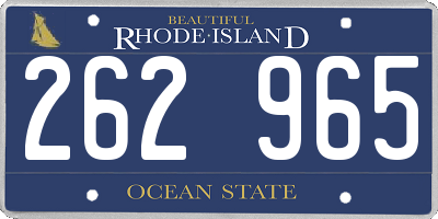 RI license plate 262965