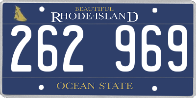 RI license plate 262969