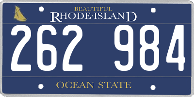 RI license plate 262984