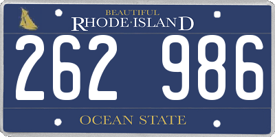 RI license plate 262986