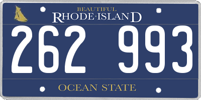 RI license plate 262993