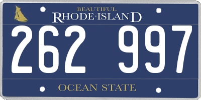 RI license plate 262997
