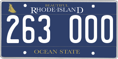 RI license plate 263000