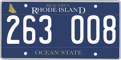 RI license plate 263008