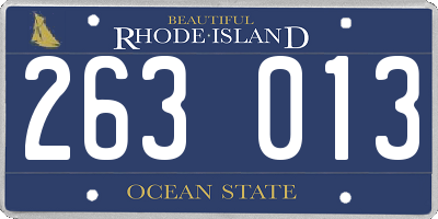 RI license plate 263013