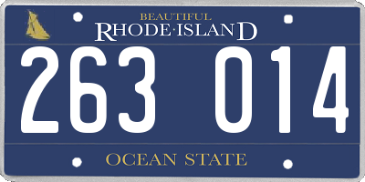 RI license plate 263014