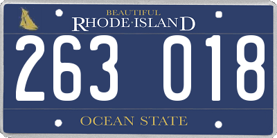 RI license plate 263018