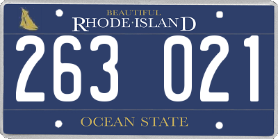 RI license plate 263021