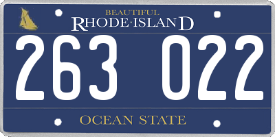 RI license plate 263022