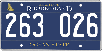 RI license plate 263026