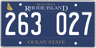 RI license plate 263027