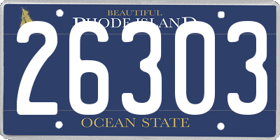 RI license plate 26303