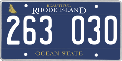 RI license plate 263030