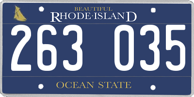 RI license plate 263035