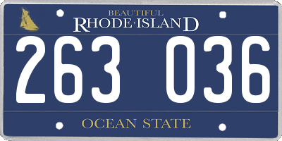 RI license plate 263036