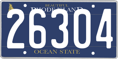 RI license plate 26304