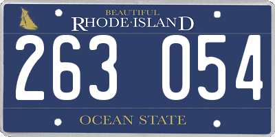 RI license plate 263054
