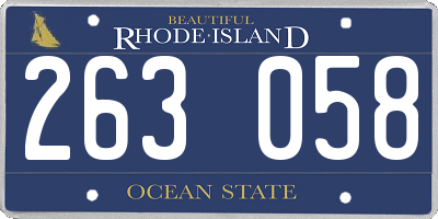 RI license plate 263058