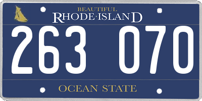 RI license plate 263070