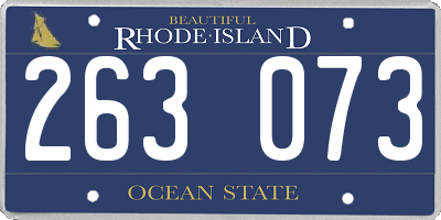 RI license plate 263073