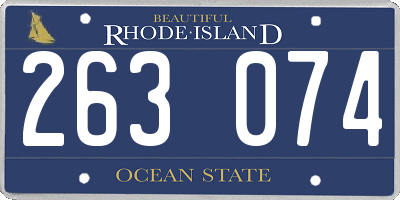 RI license plate 263074