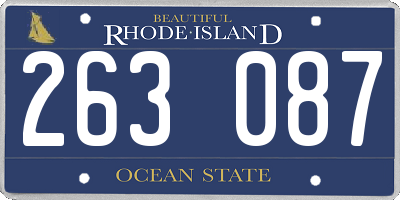 RI license plate 263087
