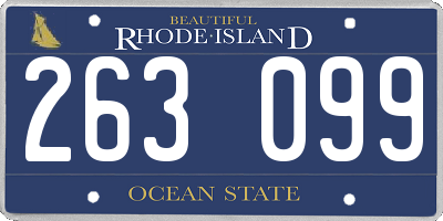RI license plate 263099