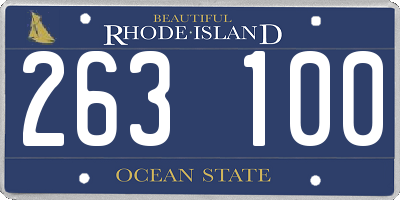 RI license plate 263100
