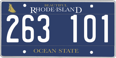RI license plate 263101