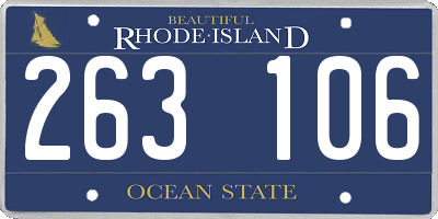 RI license plate 263106