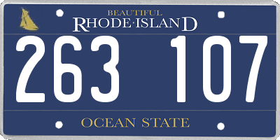 RI license plate 263107