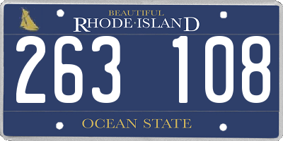RI license plate 263108