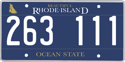 RI license plate 263111