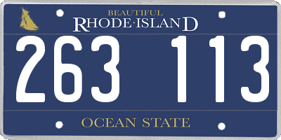 RI license plate 263113
