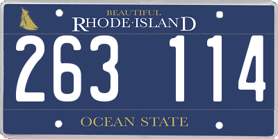 RI license plate 263114