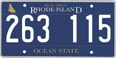 RI license plate 263115