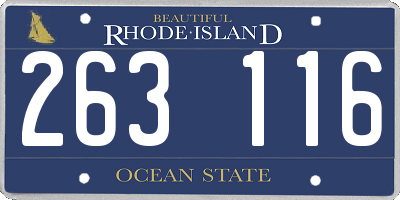 RI license plate 263116