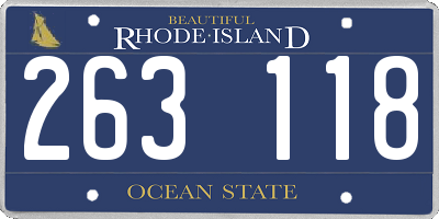 RI license plate 263118