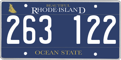 RI license plate 263122